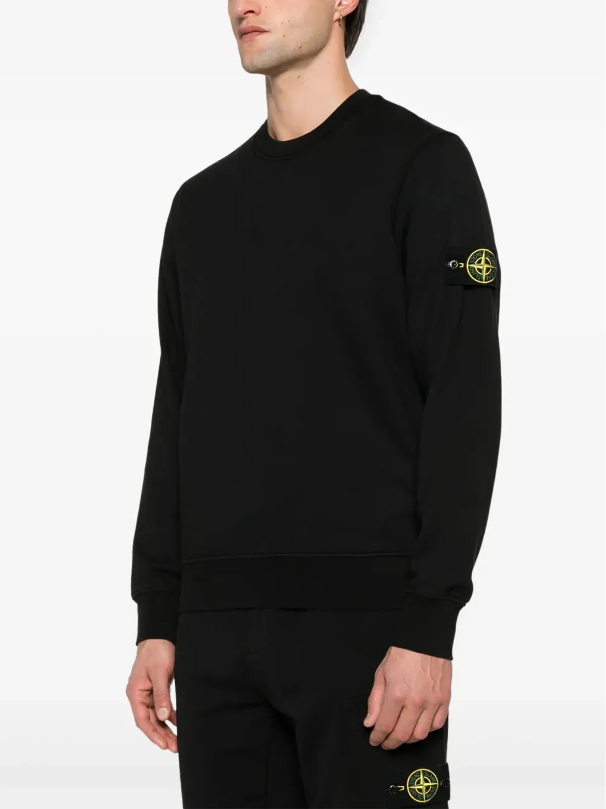 Stone Island コンパスバッジ スウェットシャツ ブラック - 画像3
