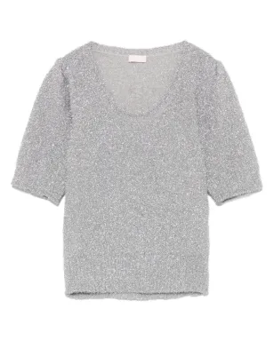 LIU JO ラメ糸入り Tシャツ グレー - サムネイル1