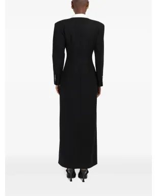 Rowen Rose コントラストカラーの衿付きタキシド風マキシドレス - サムネイル5