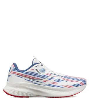 Saucony ガイド15 ホワイト/ブルー スニーカー - サムネイル1