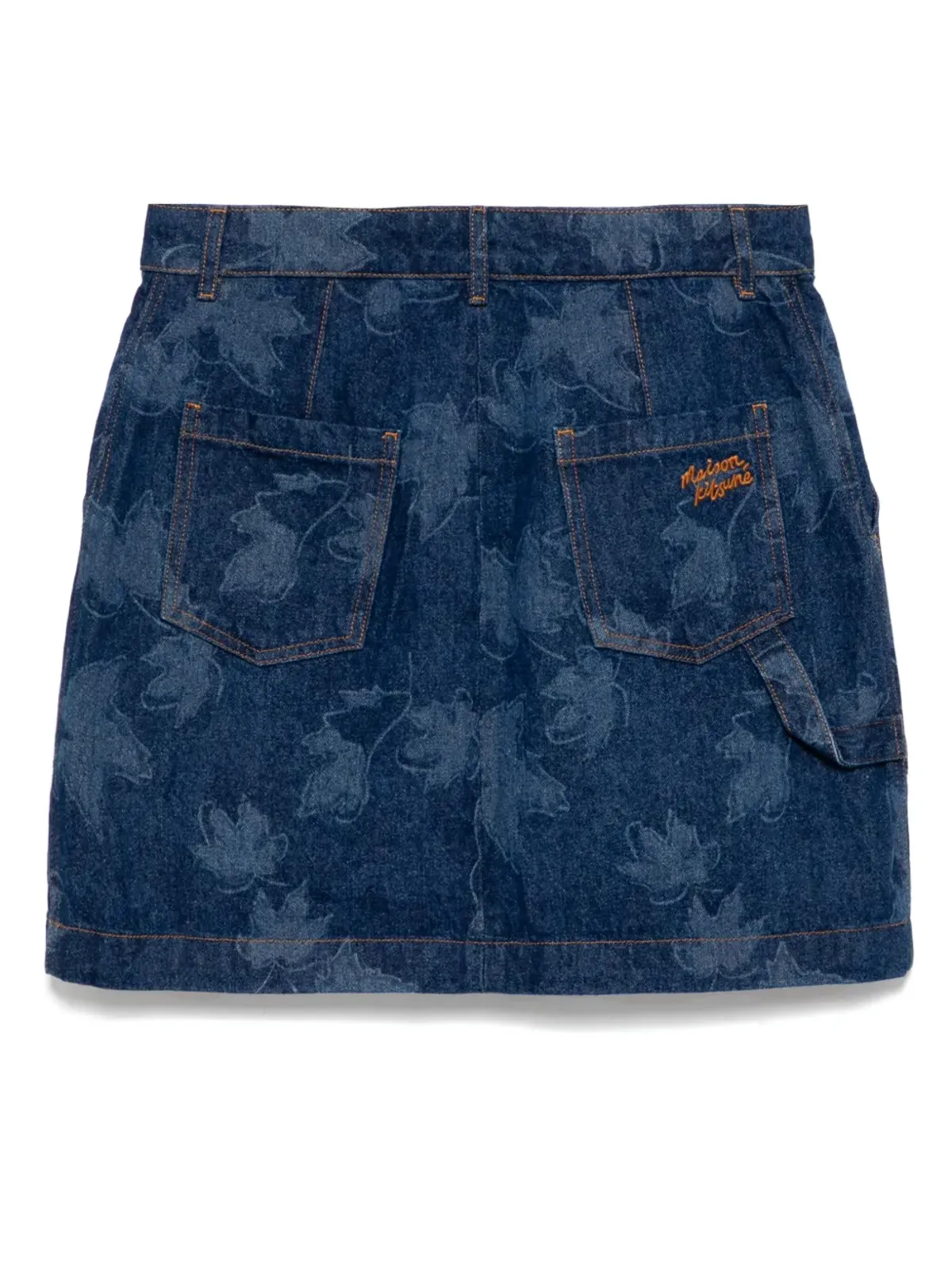 Maison Kitsuné 落ち葉レーザープリント ミニスカート - Blue - 画像2
