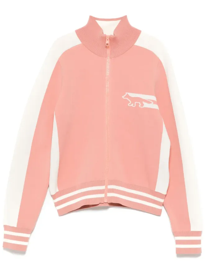 Maison Kitsuné Maison Kitsuné flash fox zipped cardigan - Pinkの商品画像