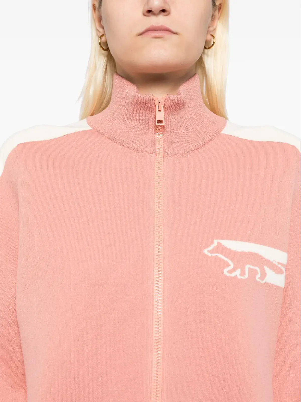 Maison Kitsuné flash fox zipped cardigan - Pink - 画像5