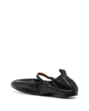 Maison Kitsuné レザー フラット バレエシューズ ブラック - サムネイル3