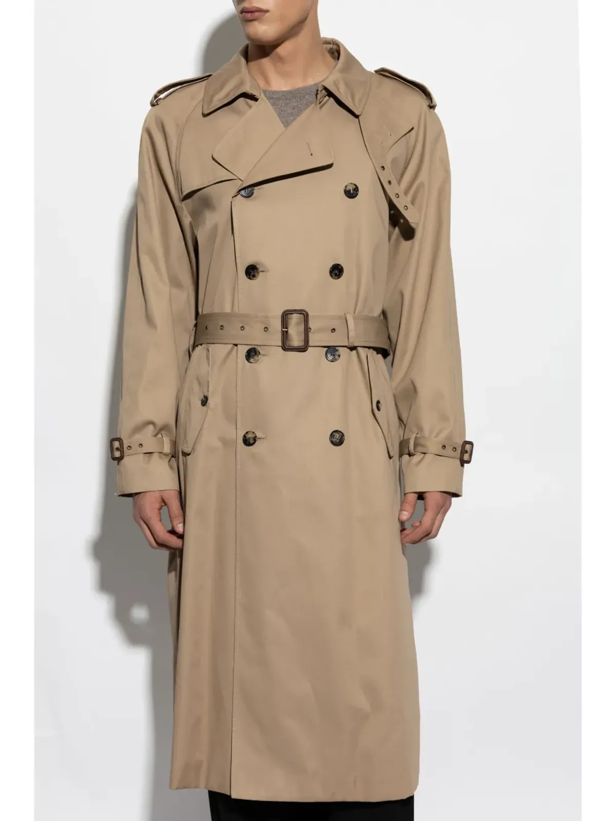 Saint Laurent ギャバジーン織り トレンチコート - ニュートラルカラー - 画像3