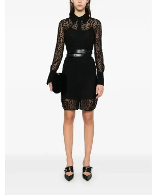 Alexander McQueen レオパードデヴォレ ミニドレス - サムネイル2