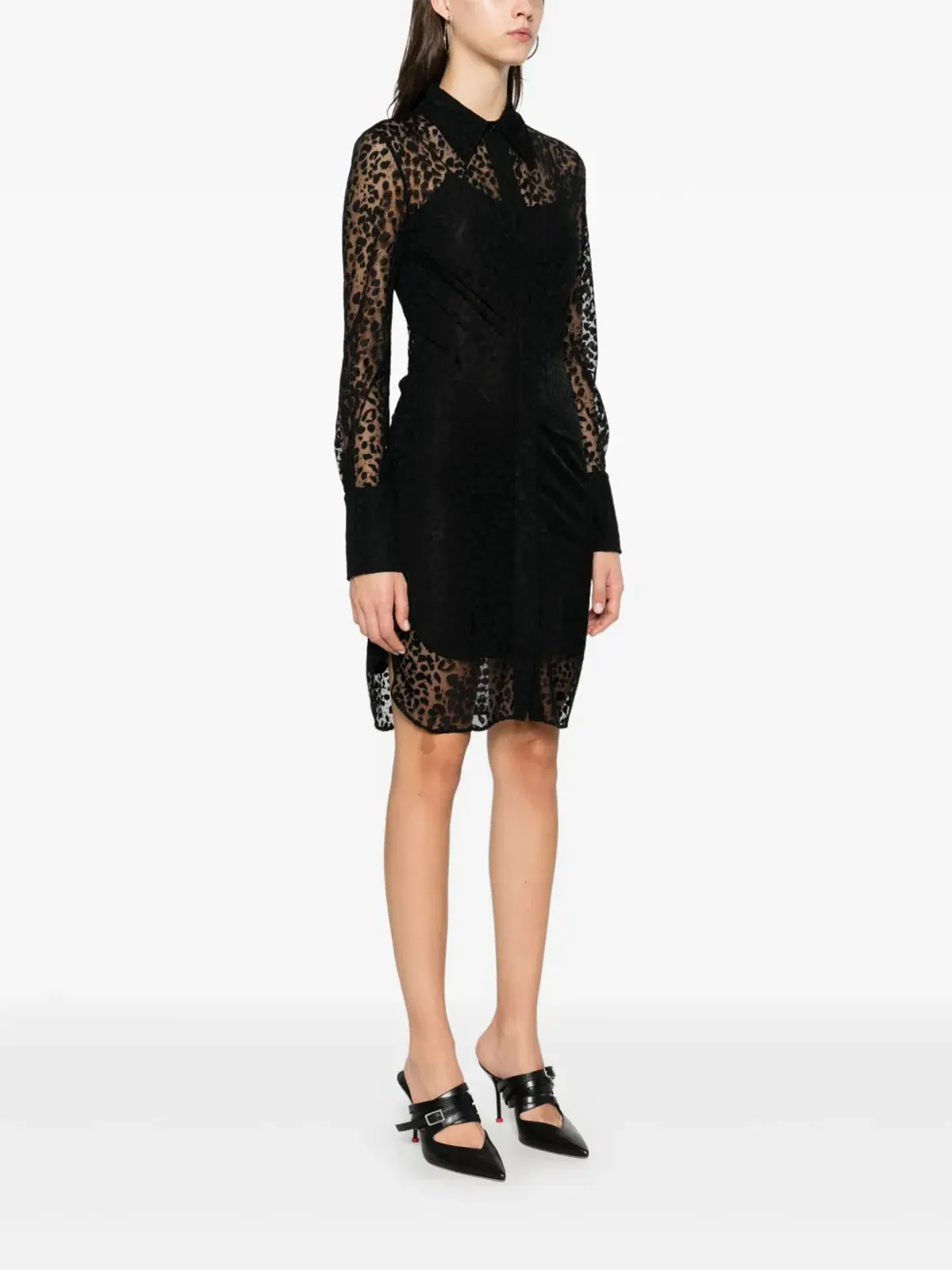 Alexander McQueen レオパードデヴォレ ミニドレス - 画像3