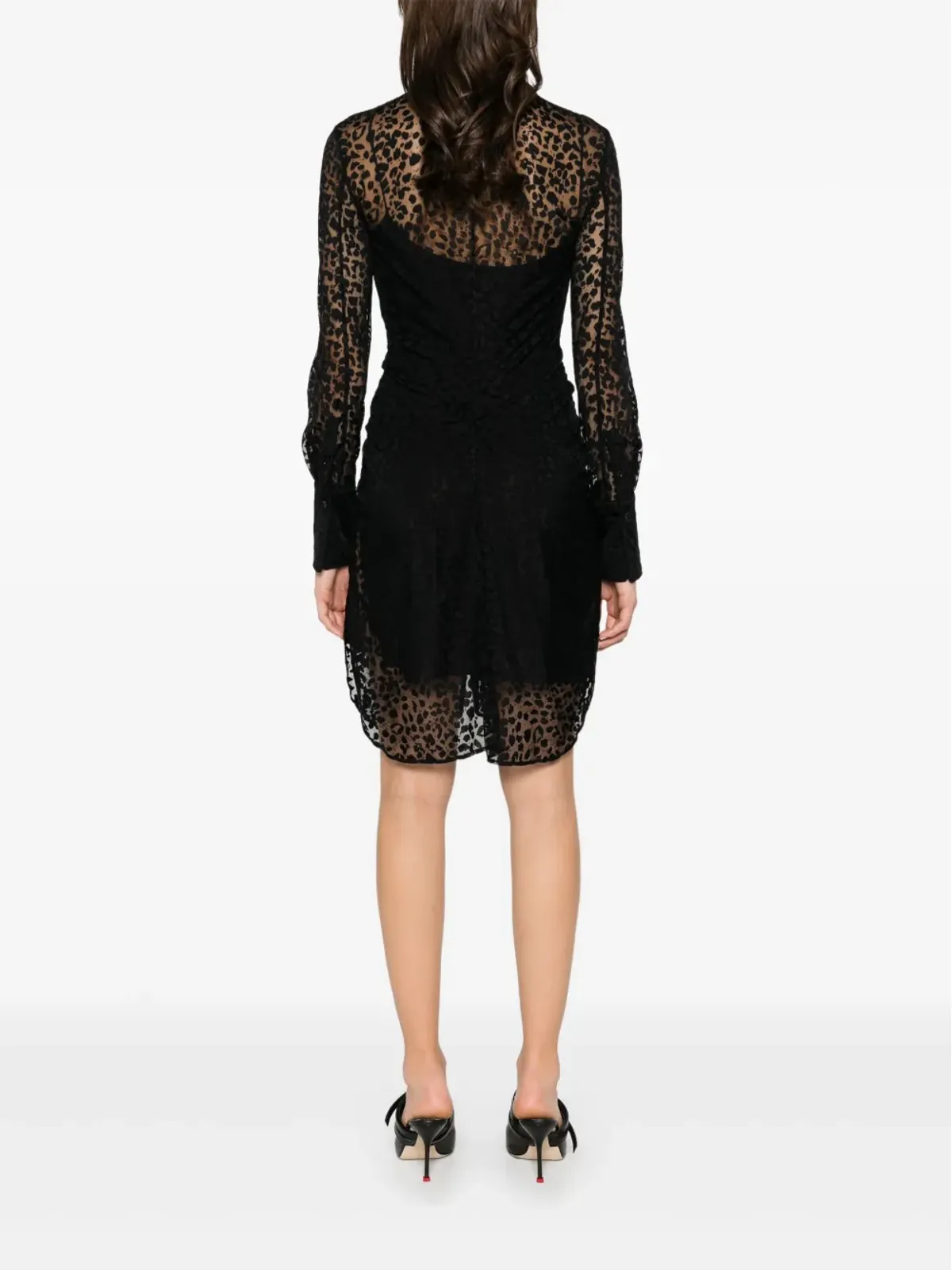 Alexander McQueen レオパードデヴォレ ミニドレス - 画像4