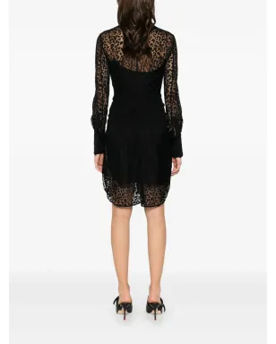 Alexander McQueen レオパードデヴォレ ミニドレス - サムネイル4