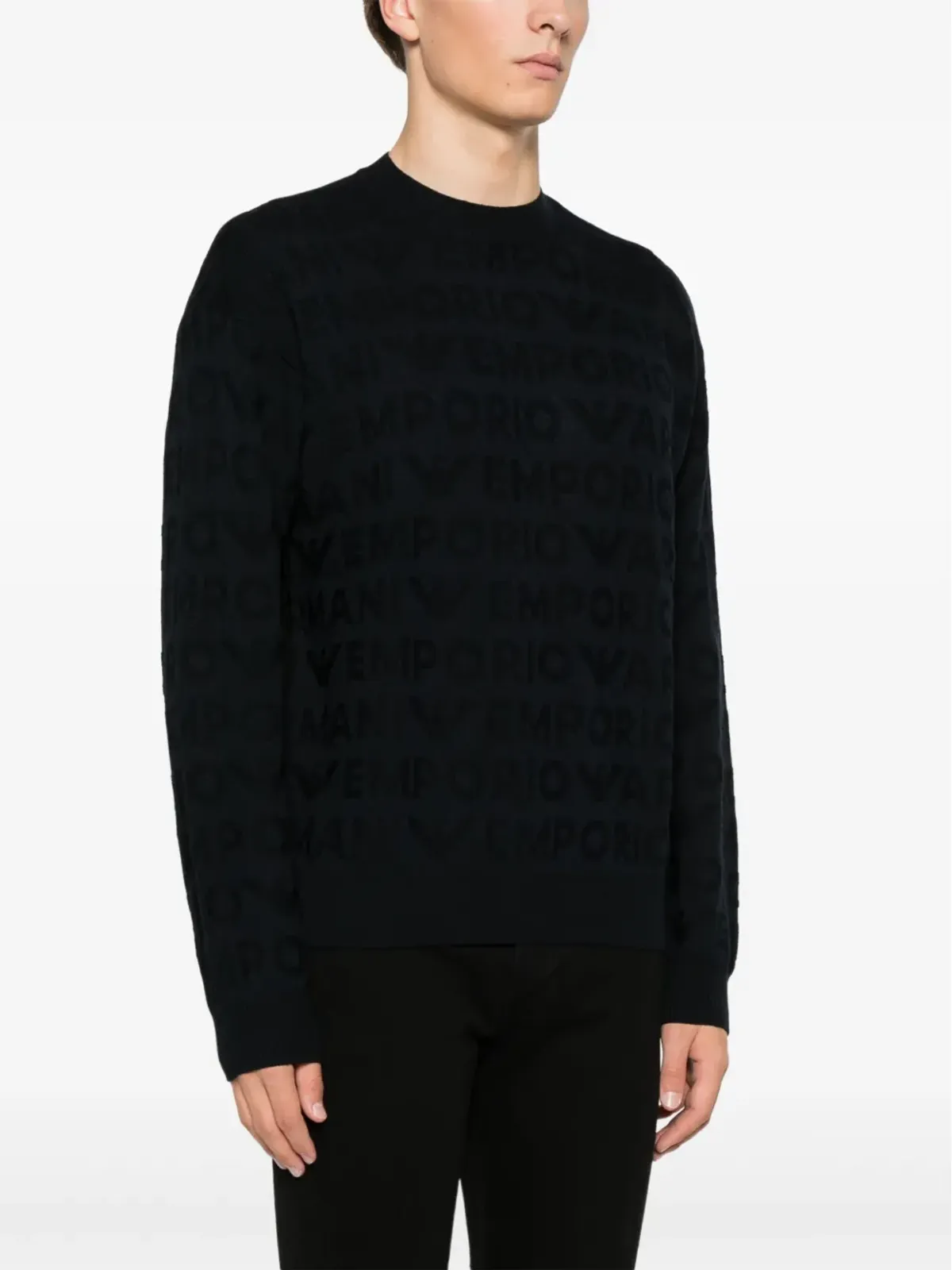 Emporio Armani リンクステッチ ウールセーター - 画像3
