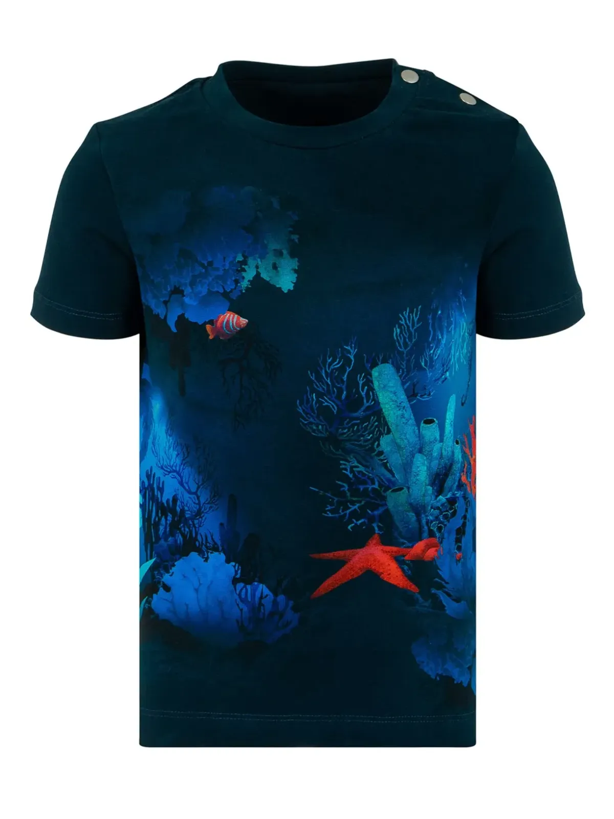 Lapin House 海の生き物プリントTシャツ - ブラック - 画像1