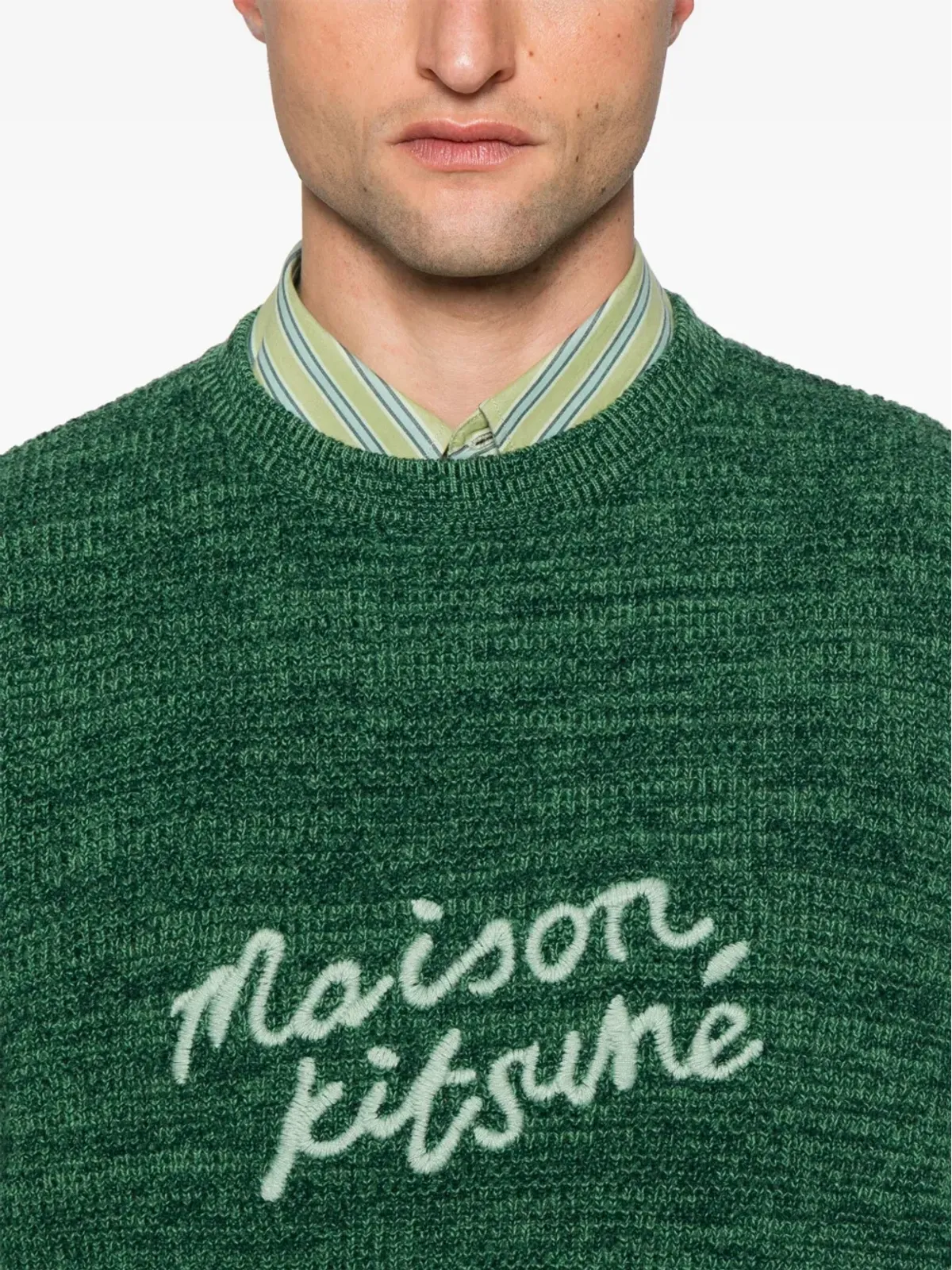 Maison Kitsuné ロゴ刺繍セーター - 画像5