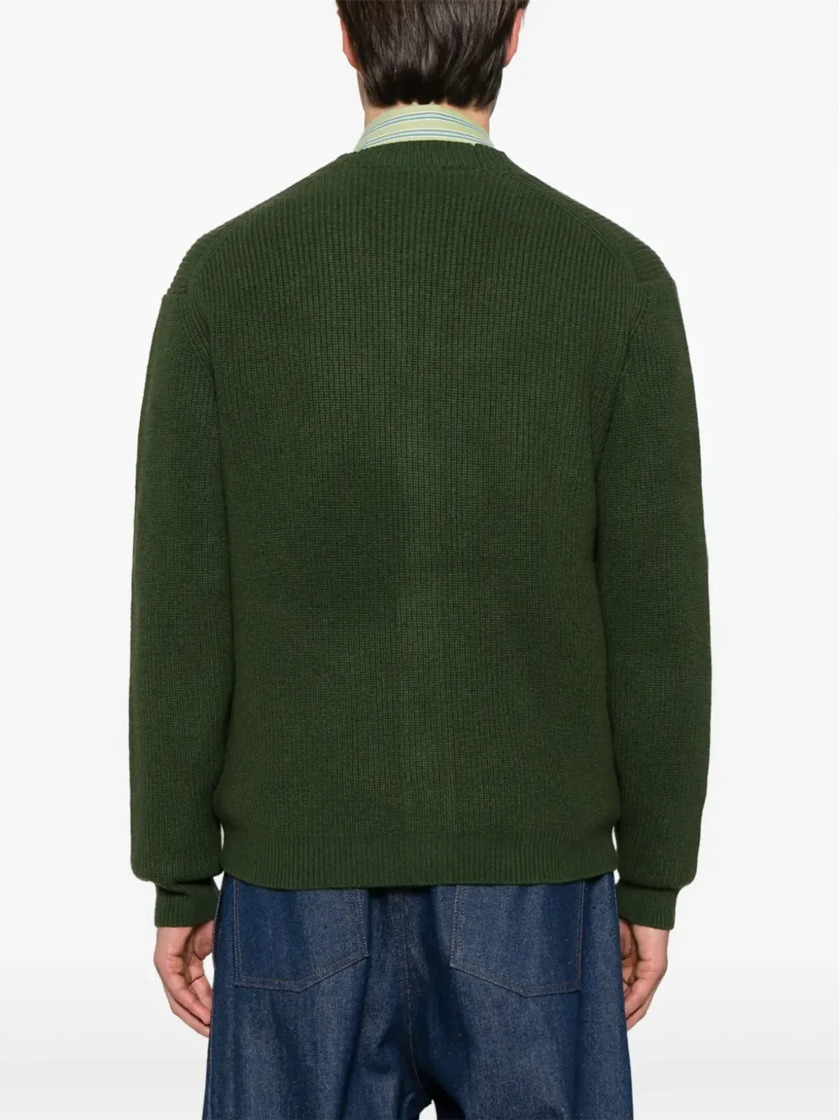 Maison Kitsuné フォックスパッチ カーディガン グリーン - 画像4