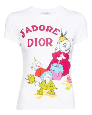 ビンテージ Christian Dior グラフィックプリントTシャツ 2002年 J'Adore Dior ホワイト - サムネイル1