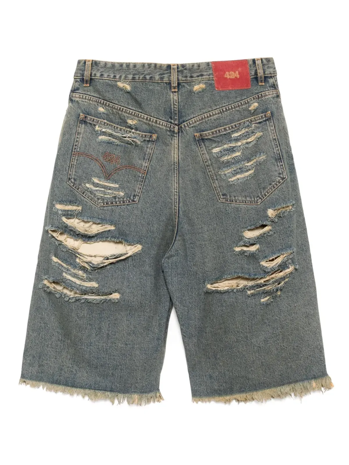 424 ビッグダディ distressed デニムショーツ - 画像2