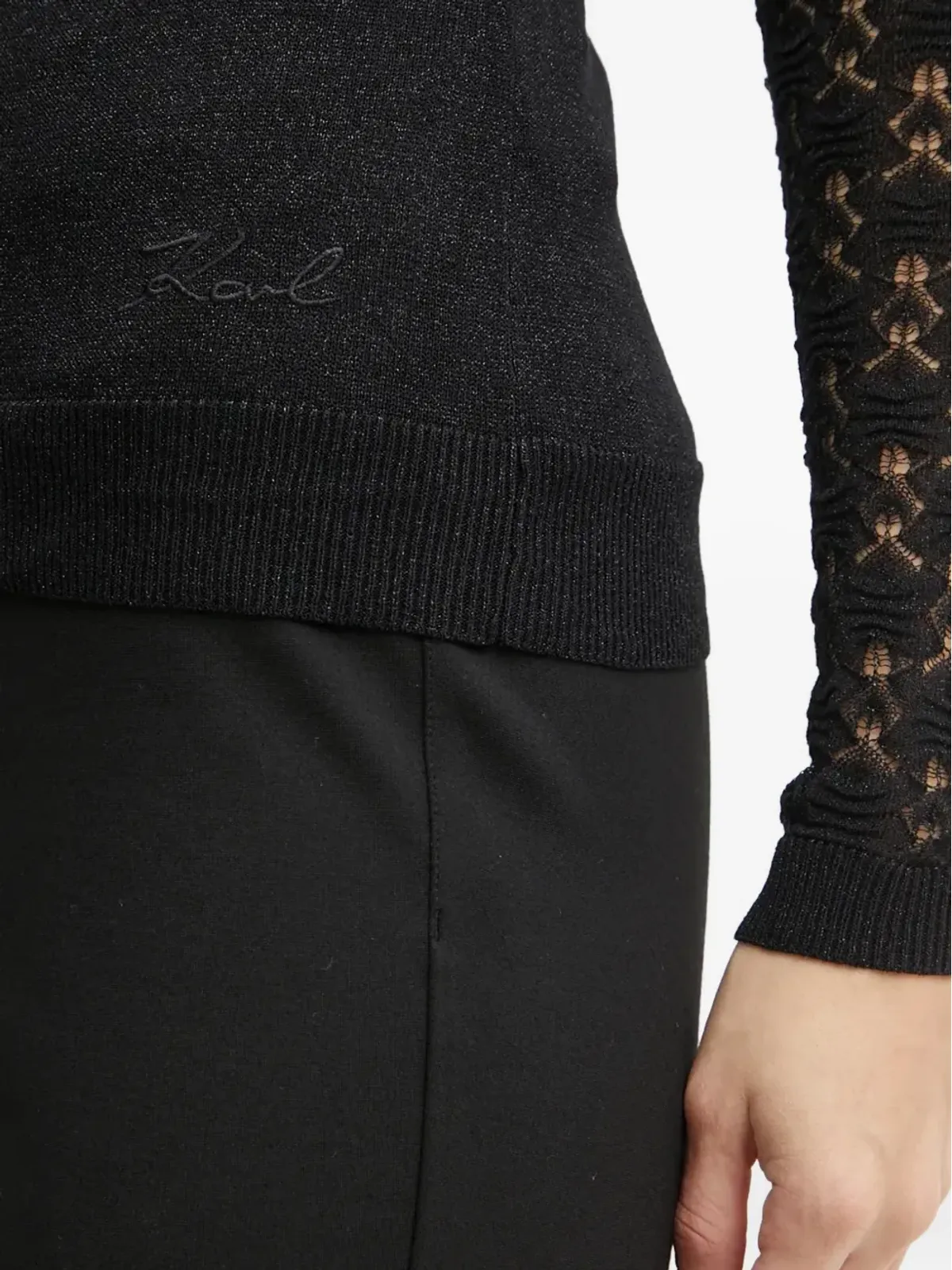 Karl Lagerfeld レース長袖ニット - 画像5