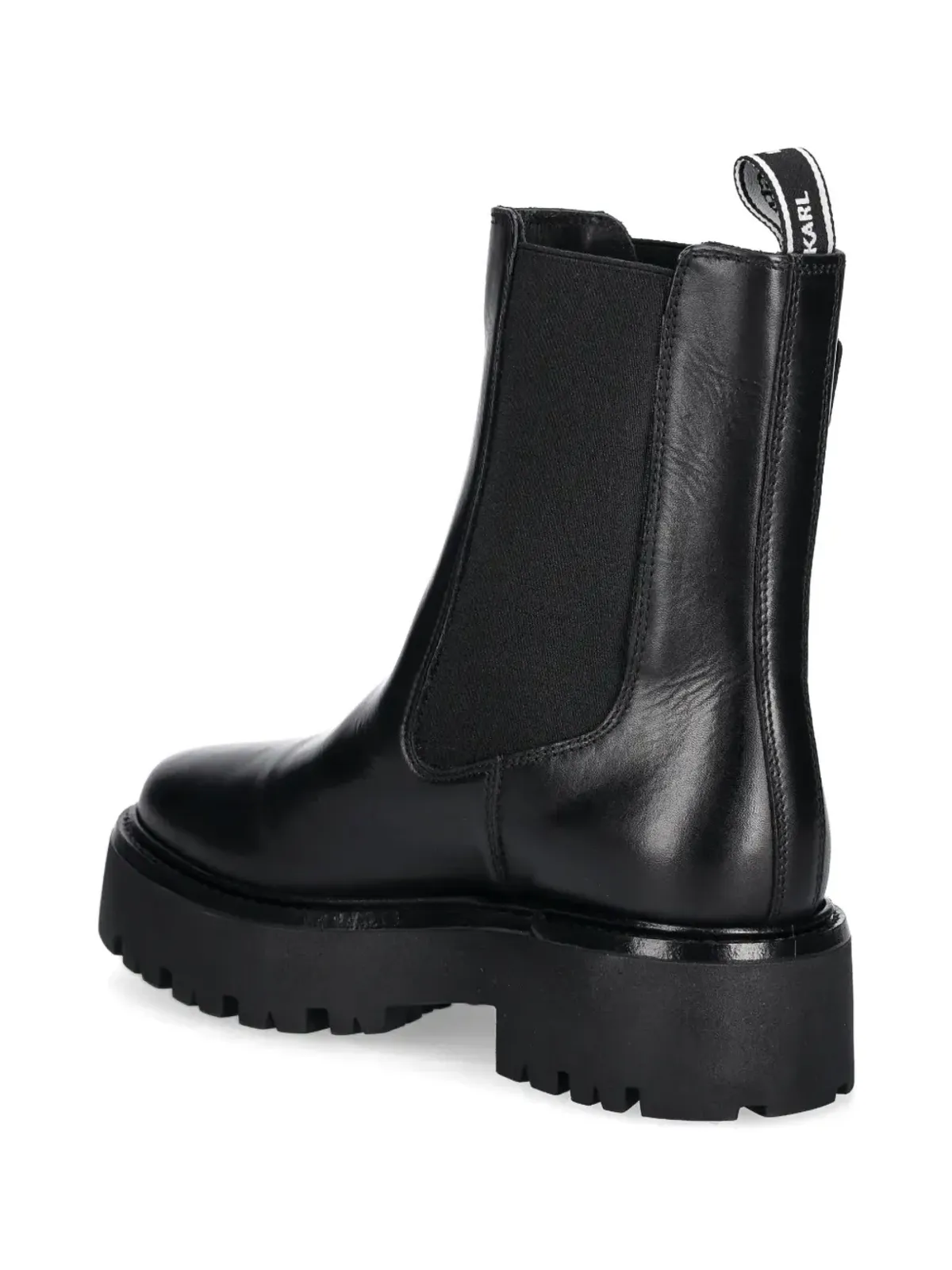 Karl Lagerfeld バックル付きレザーチェルシーブーツ - ブラック - 画像3