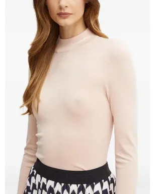 Karl Lagerfeld ロゴ入りモックネックニット - ピンク - サムネイル2
