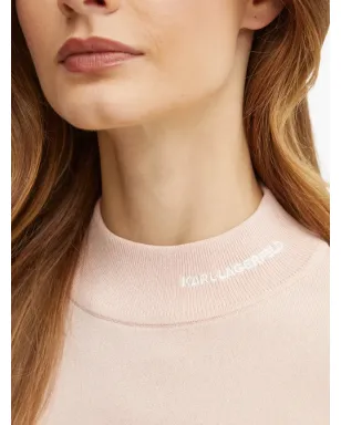 Karl Lagerfeld ロゴ入りモックネックニット - ピンク - サムネイル4