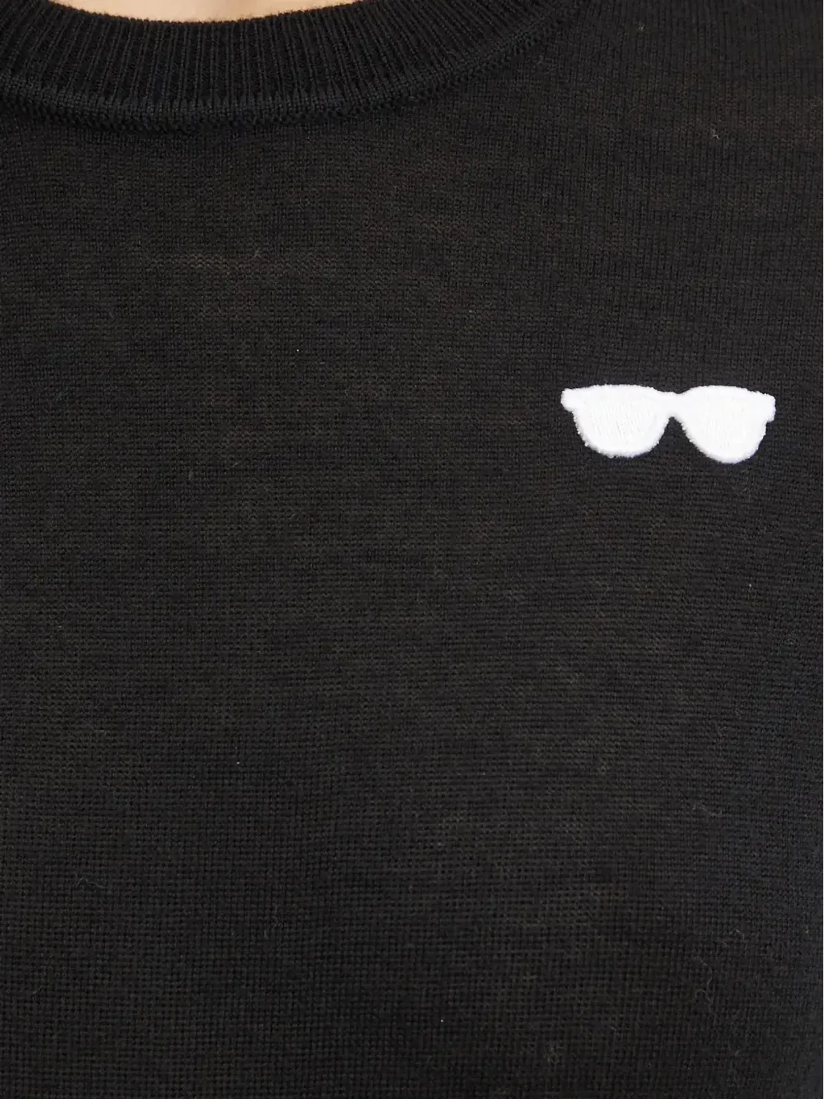 Karl Lagerfeld ブラックの刺繍入りラウンドネックニット - 画像5