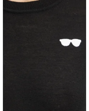 Karl Lagerfeld ブラックの刺繍入りラウンドネックニット - サムネイル5