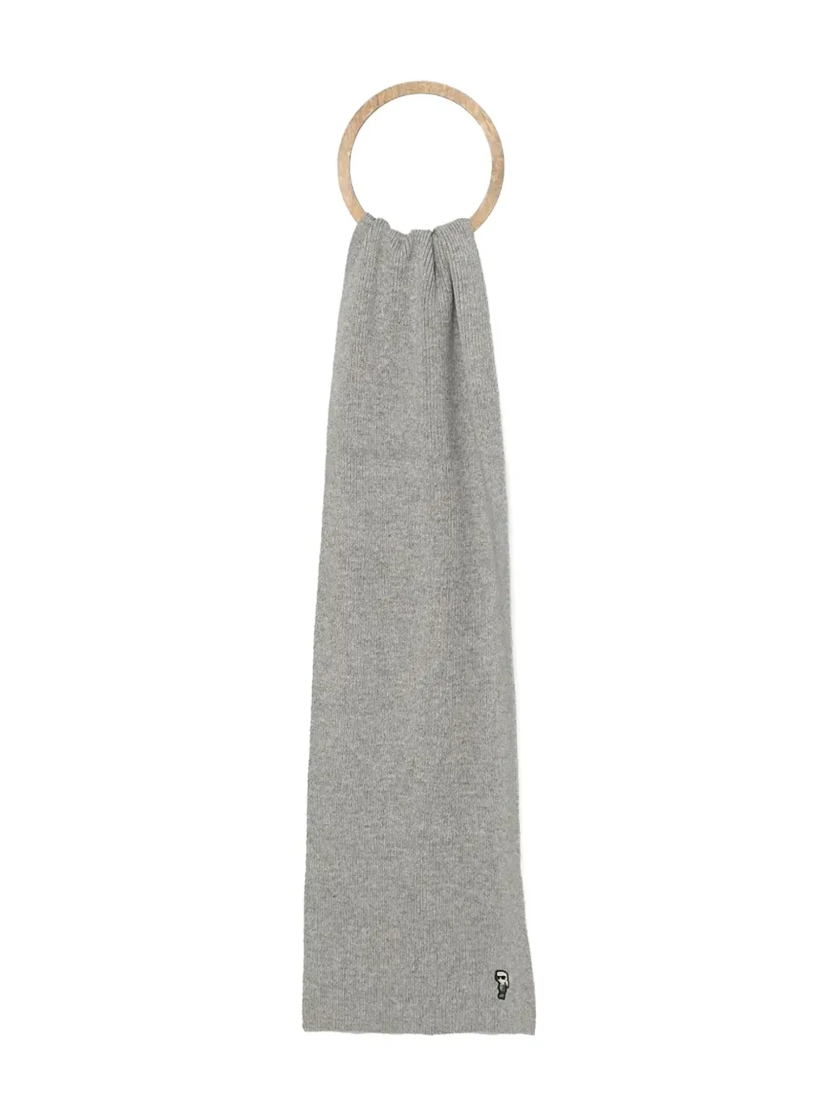Karl Lagerfeld Ikonik リブ編みスカーフ グレー - 画像1
