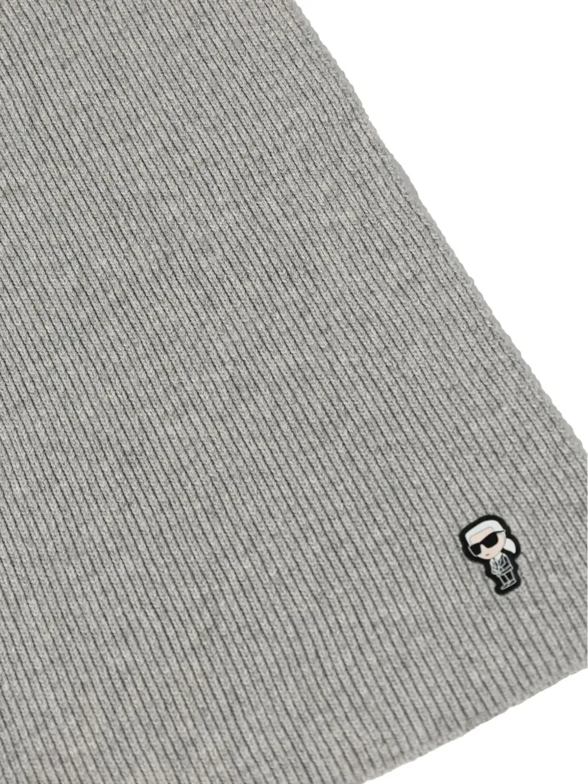 Karl Lagerfeld Ikonik リブ編みスカーフ グレー - 画像2