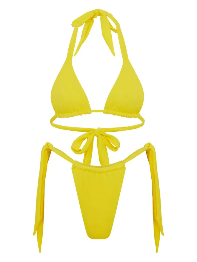 Let's Swim Let's Swim triangle-cup bikini top - Yellowの商品画像