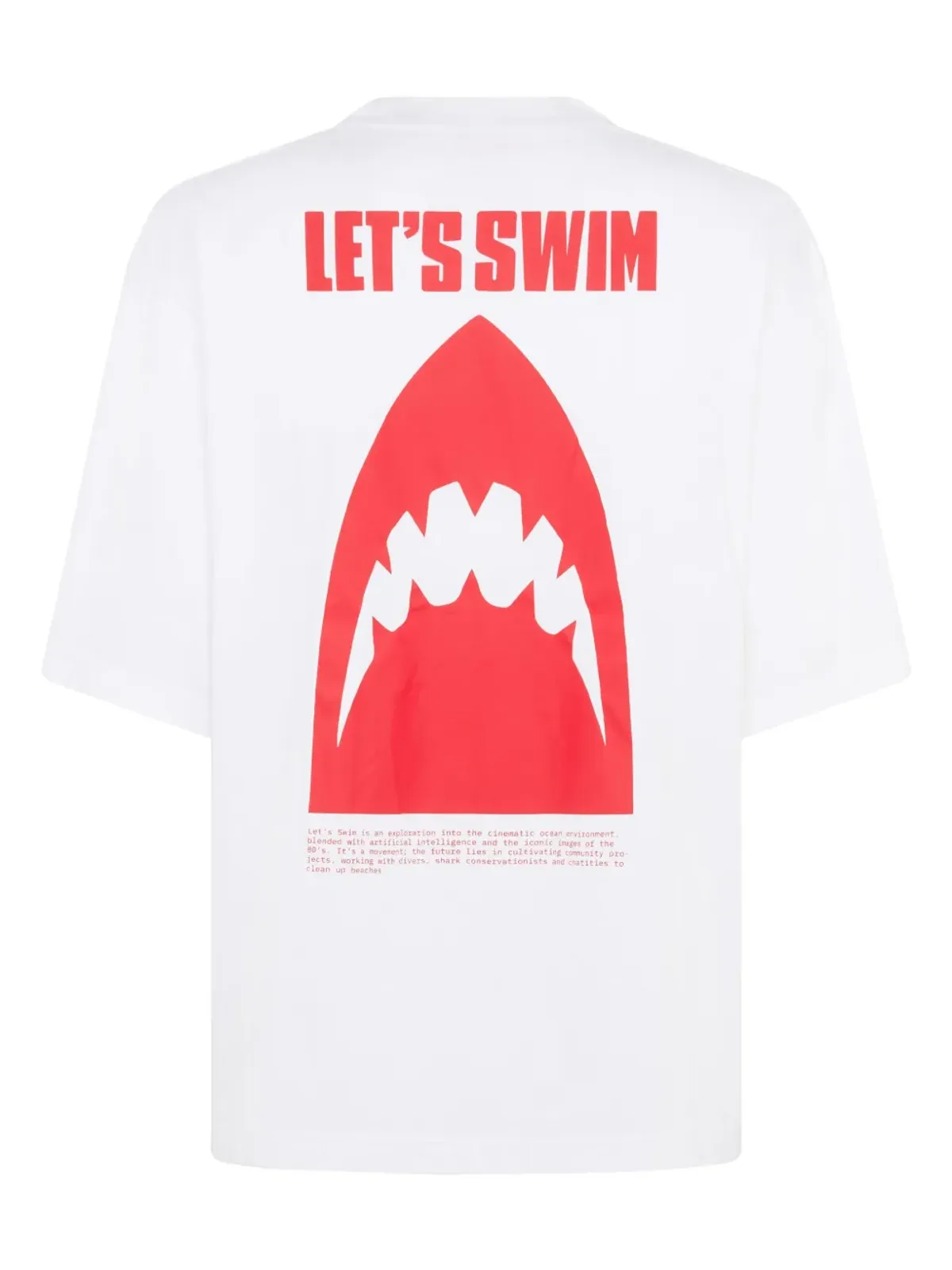 Let's Swim シャークプリント Tシャツ - 画像2