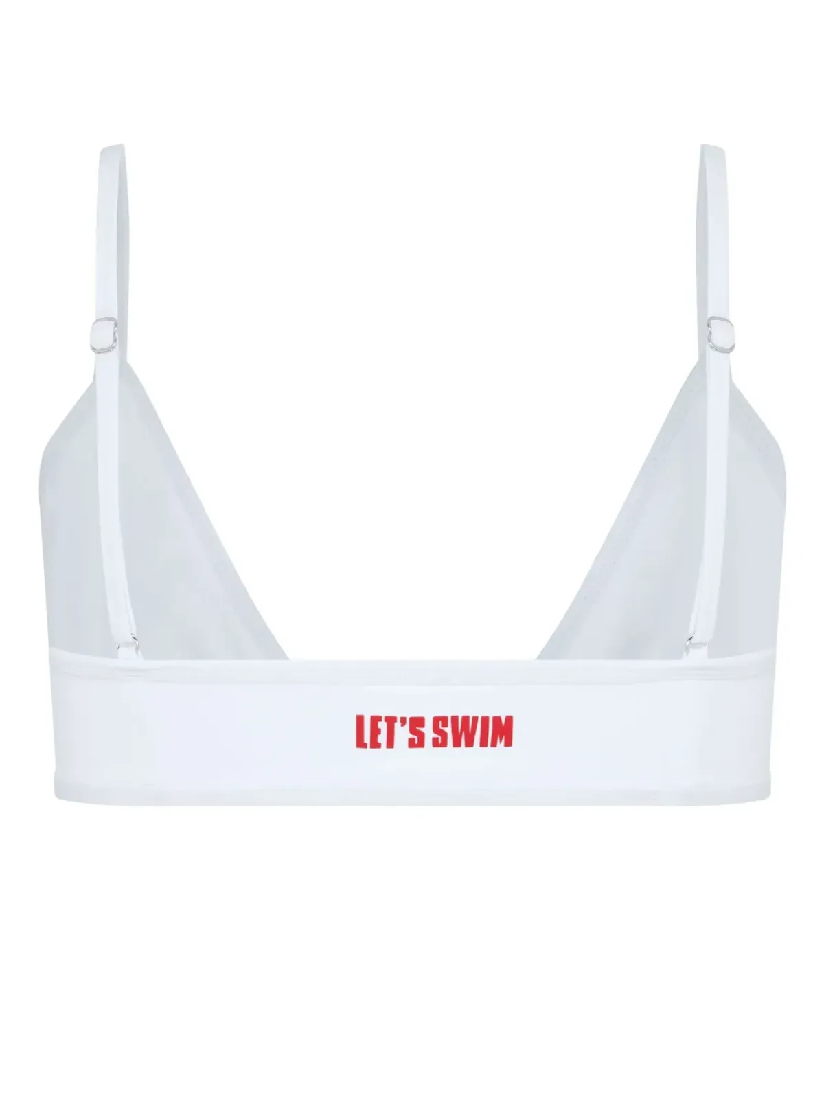 Let's Swim White Shark-logo bikini top - 画像4