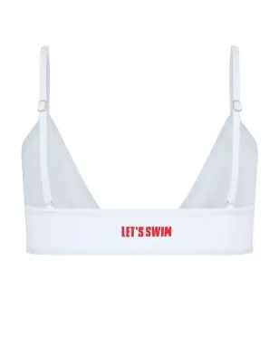 Let's Swim White Shark-logo bikini top - サムネイル4