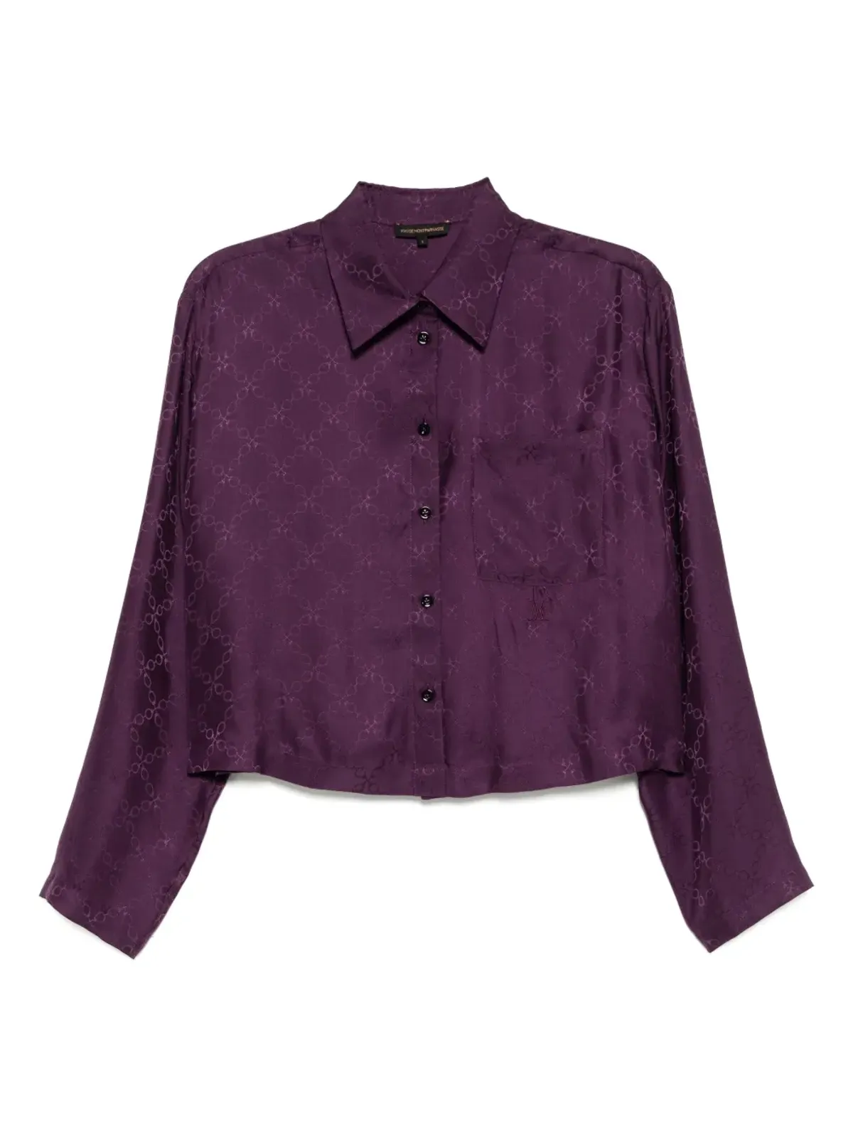 Kiki de Montparnasse Handcuff jacquard cropped PJ top - Purple - 画像1