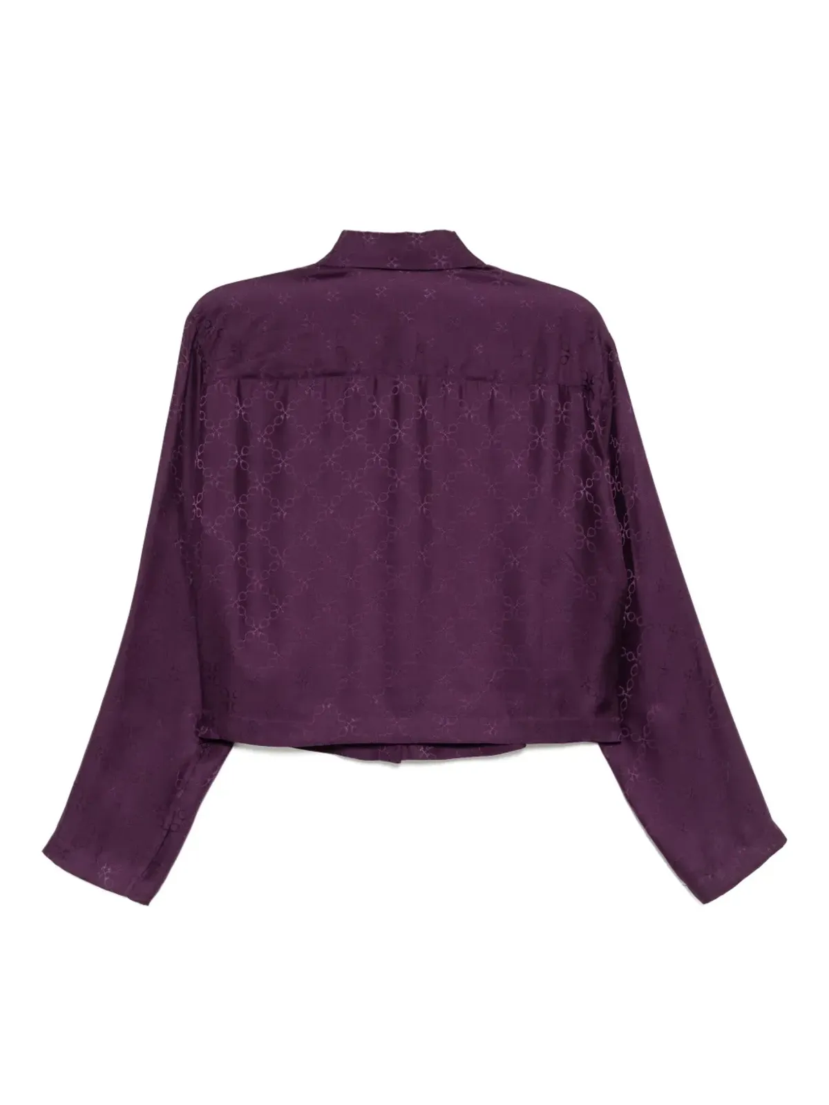 Kiki de Montparnasse Handcuff jacquard cropped PJ top - Purple - 画像2