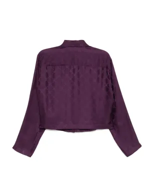 Kiki de Montparnasse Handcuff jacquard cropped PJ top - Purple - サムネイル2