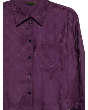 Kiki de Montparnasse Handcuff jacquard cropped PJ top - Purple - サムネイル3
