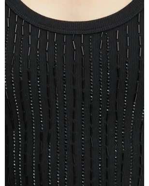 PINKO ノースリーブ スクープネック タンクトップ - ブラック - サムネイル5