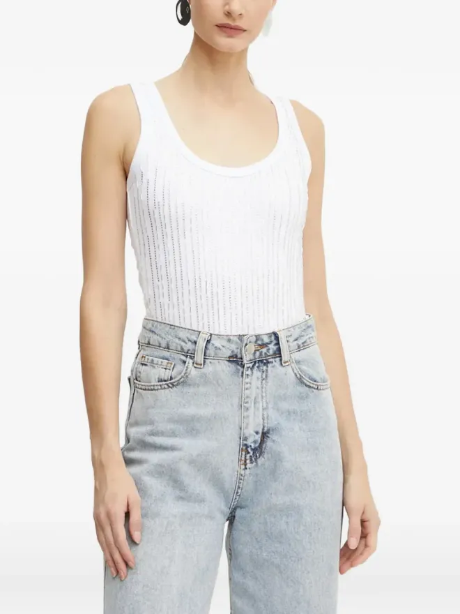 PINKO PINKO スパンコール装飾タンクトップ - ホワイトの商品画像