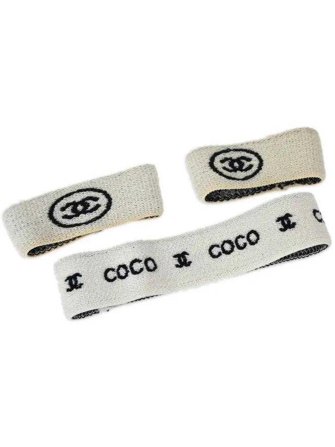 CHANEL Pre-Owned CHANEL Vintage リストバンド3点セット - ホワイトの商品画像