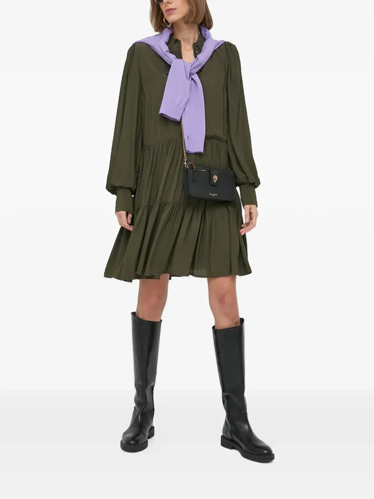 IVY OAK tiered balloon-sleeve dress - Green - 画像2
