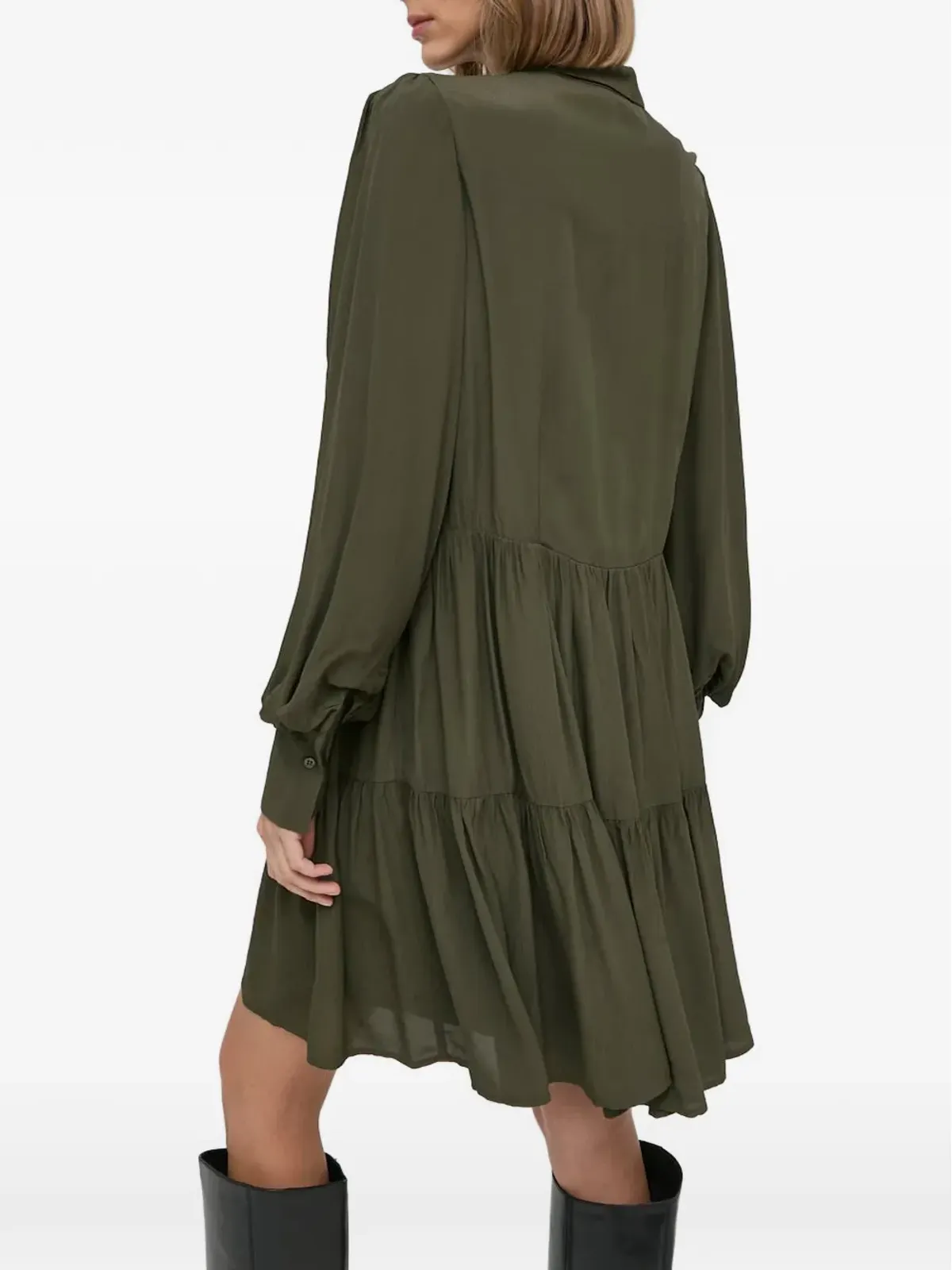 IVY OAK tiered balloon-sleeve dress - Green - 画像3