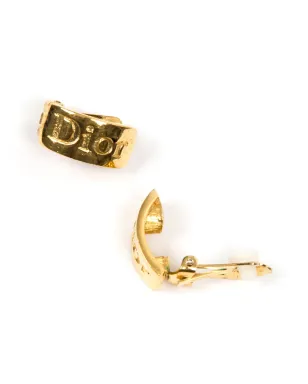 Christian Dior Pre-Owned 1990 ロゴ刻印 クリップオンイヤリング - ゴールド - サムネイル3