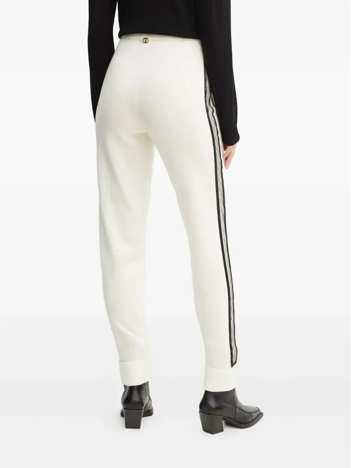 TWINSET レースディテール カフ付きパンツ - 画像4