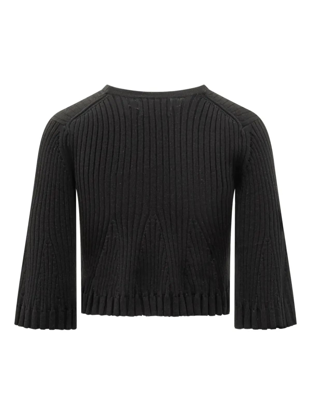 LouLou de Saison Ammi ribbed bell-sleeve knitted top - Black - 画像2