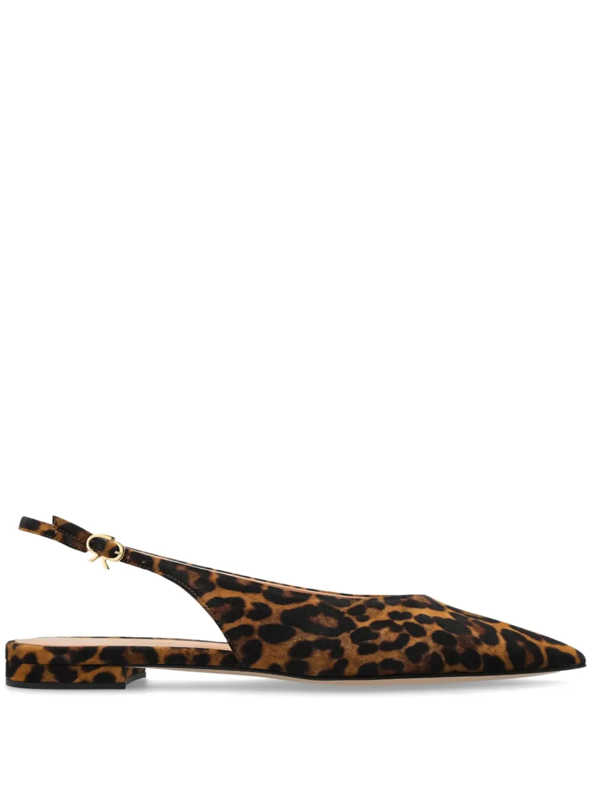 Gianvito Rossi レオパード柄 ポインテッドサンダル ブラウン - 画像1