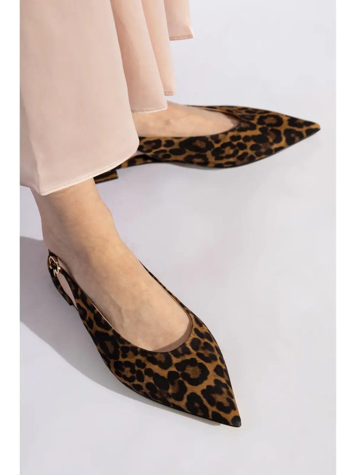 Gianvito Rossi レオパード柄 ポインテッドサンダル ブラウン - 画像2