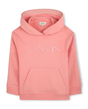 Lanvin Enfant ロゴ刺繍フーディ - ピンク - サムネイル1