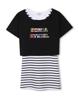 SONIA RYKIEL ENFANT ストライプ柄ミニドレス - サムネイル1