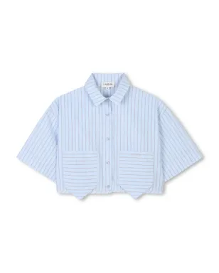 Lanvin Enfant ストライプ柄コットンシャツとショーツのセット - Blue - サムネイル1