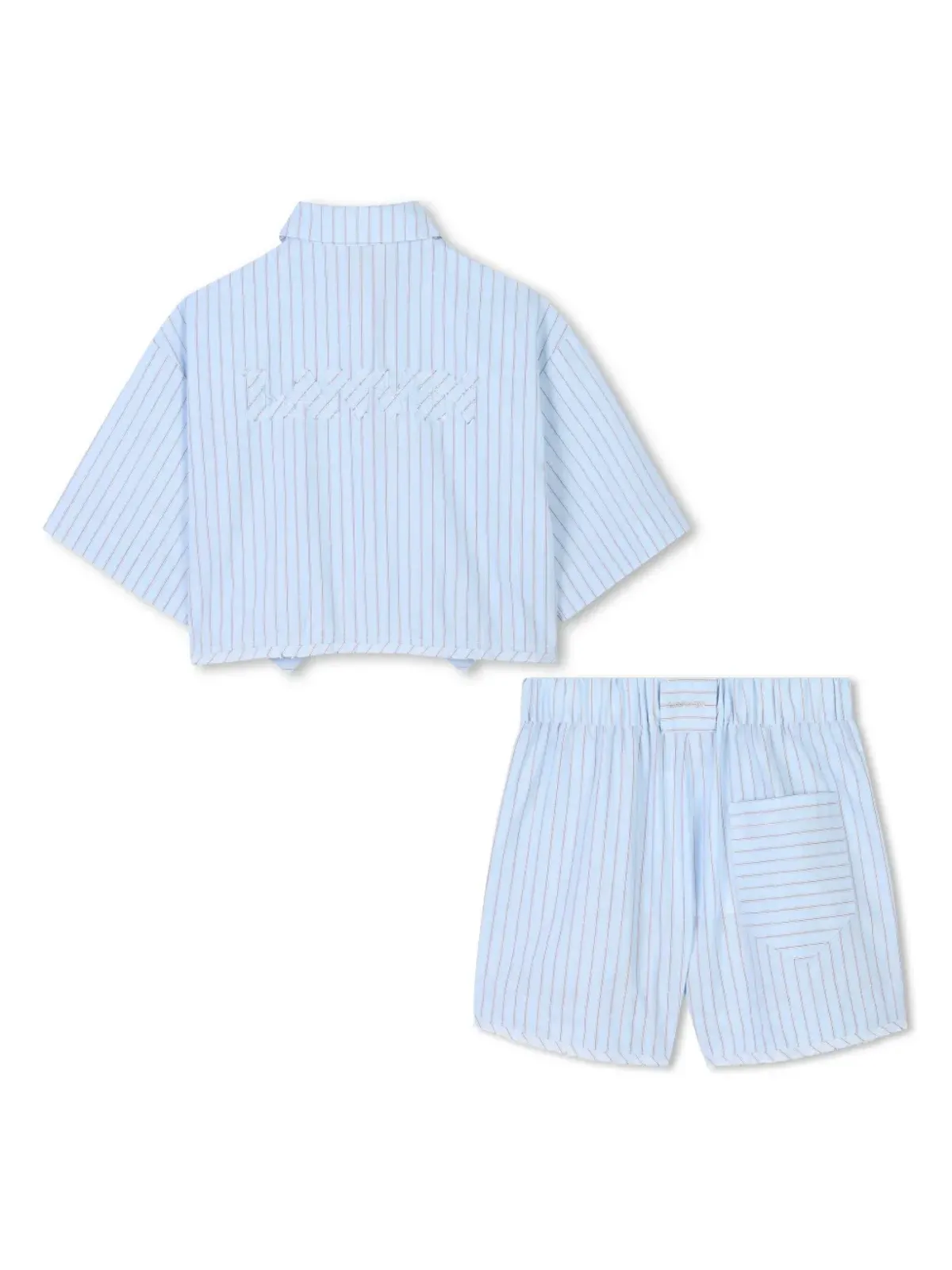 Lanvin Enfant ストライプ柄コットンシャツとショーツのセット - Blue - 画像2