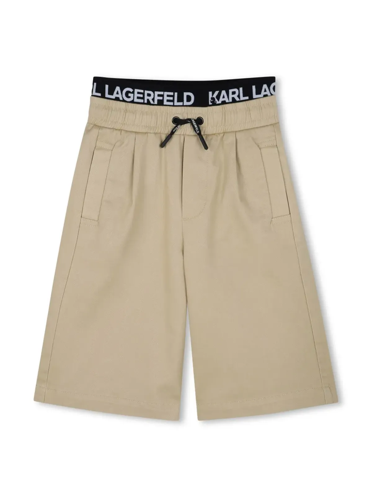 Karl Lagerfeld Kids logo-waist shorts - Neutrals - 画像1